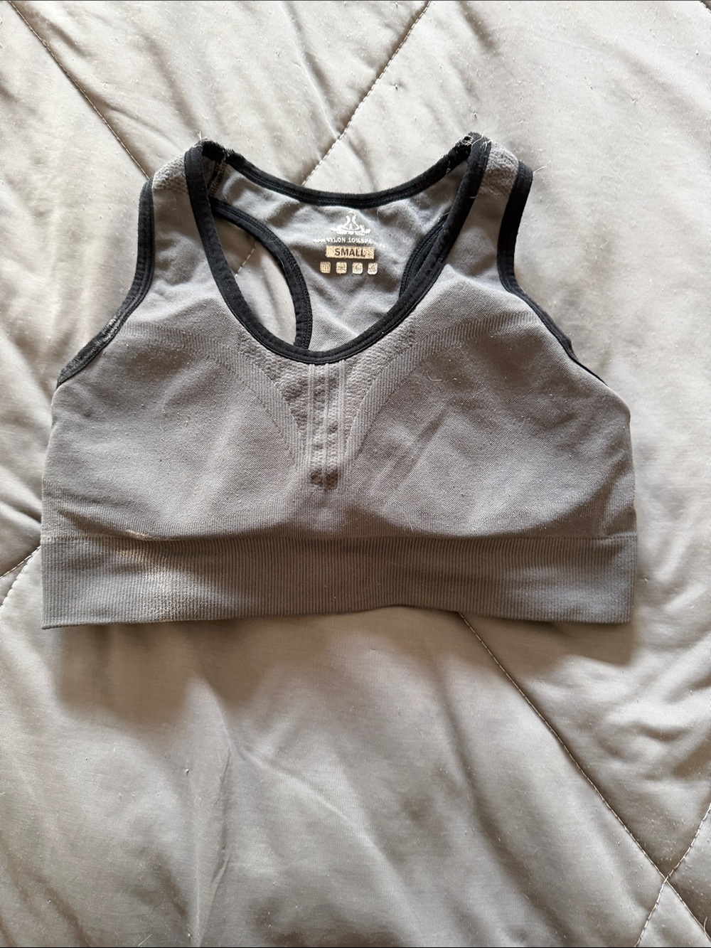 Seamless Grey Racerback Sports Bra - Small